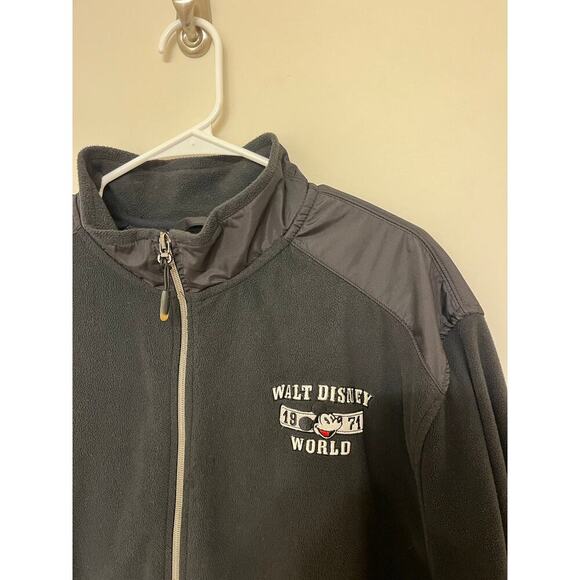 Walt Disney World Black Fleece Zip Up Collar Size XXL Mickey embossed on back - Picture 3 of 5